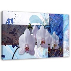 Glezna uz audekla, Zilas orhidejas kompozīcija cena un informācija | Gleznas | 220.lv