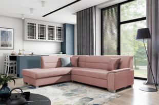 Stūra dīvāns Bergen, rozā cena un informācija | Stūra dīvāni | 220.lv