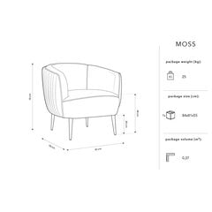 Krēsls Micadoni Home Moss, rozā cena un informācija | Virtuves un ēdamistabas krēsli | 220.lv