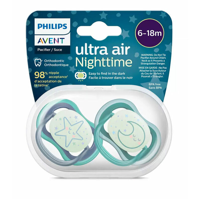 Knupīši Philips Avent Ultra Air Night, 6-18 mēn, 2 gab. cena un informācija | Knupīši | 220.lv