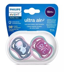 Knupīši Philips Avent Ultra Air, 18 mēn.+, 2 gab. цена и информация | Пустышки | 220.lv