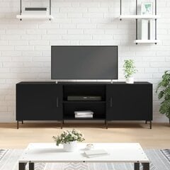 vidaXL TV skapītis, melns, 150x30x50 cm, inženierijas koks цена и информация | Тумбы под телевизор | 220.lv