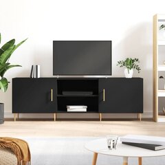 vidaXL TV skapītis, melns, 150x30x50 cm, inženierijas koks cena un informācija | TV galdiņi | 220.lv