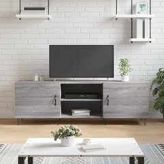 vidaXL TV skapītis, pelēka ozola krāsa, 150x30x50cm, inženierijas koks цена и информация | Тумбы под телевизор | 220.lv