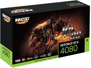 Inno3D GeForce RTX 4080 X3 OC N40803-166XX-187049N cena un informācija | Videokartes (GPU) | 220.lv