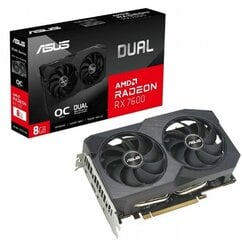 Asus Dual Radeon RX 7600 V2 OC Edition DUAL-RX7600-O8G-V2 цена и информация | Видеокарты (GPU) | 220.lv