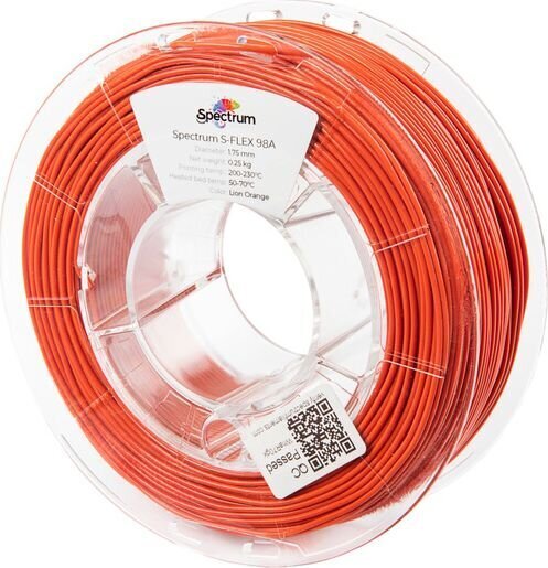 Filamentas Spectrum S-Flex 98A 1.75mm Lion orange 0.25kg cena un informācija | Smart ierīces un piederumi | 220.lv