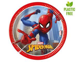 Одноразовые бумажные тарелки Spiderman Crime Fighter 19.5 см цена и информация | Праздничная одноразовая посуда | 220.lv
