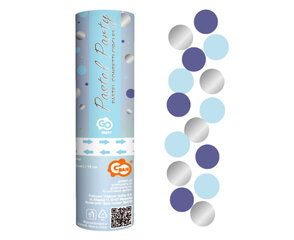 Хлопушка Pastel Party, blue- dark blue- silver circles 15 см цена и информация | Праздничные декорации | 220.lv