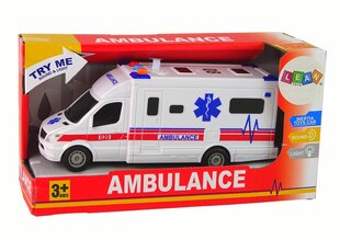 Автоматическая машина скорой помощи AMBULANCE, белая цена и информация | Игрушки для мальчиков | 220.lv