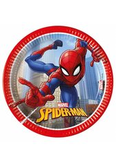 Тарелки "Spiderman Crime Fighter" 20 см, 8 шт цена и информация | Праздничная одноразовая посуда | 220.lv