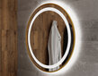 Apaļš LED spogulis Nemezis ar zelta krāsas rāmi 90 cm цена и информация | Vannas istabas spoguļi | 220.lv