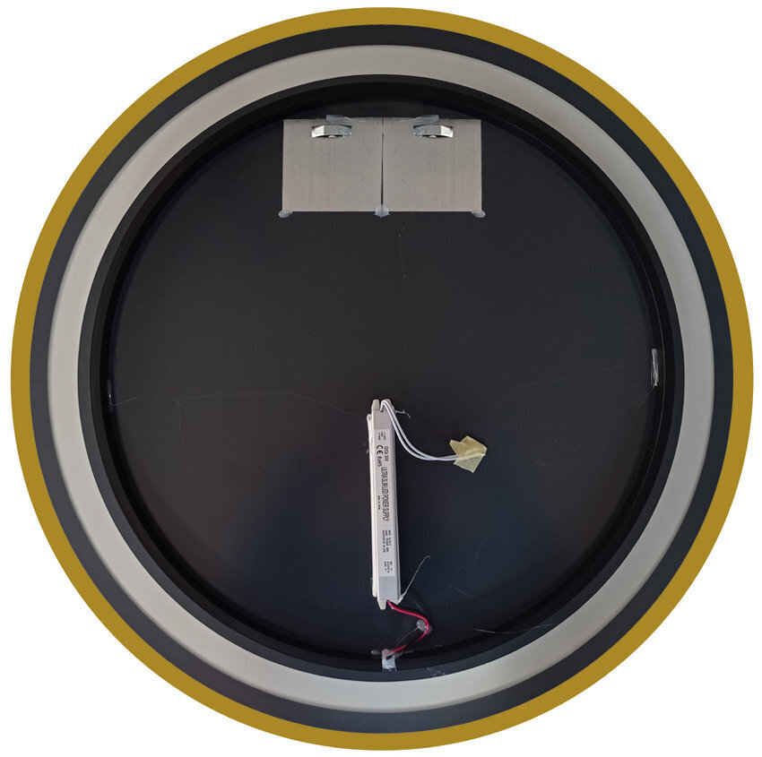 Apaļš LED spogulis Nemezis ar zelta krāsas rāmi 100 cm cena un informācija | Vannas istabas spoguļi | 220.lv