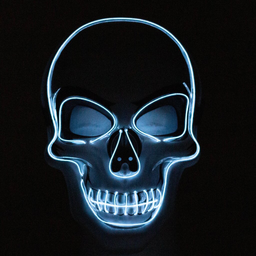 Gaismas Helovīna maska ​​ballītei LED balta cena un informācija | Karnevāla kostīmi, maskas un parūkas | 220.lv