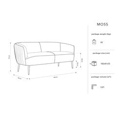Dīvāns Micadoni Home Moss, zaļš cena un informācija | Dīvāni | 220.lv
