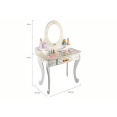 Koka skaistumkopšanas galds princesei Lean Toys, balts cena un informācija | Rotaļlietas meitenēm | 220.lv