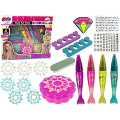 nagu apgleznošanas komplekts bērniem Lean Toys Lacquers Pens Coloured Stickers cena un informācija | Rotaļlietas meitenēm | 220.lv