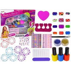 Nagu krāsošanas komplekts bērniem Leantoys Lacquers Stickers Patterns Glitters cena un informācija | Rotaļlietas meitenēm | 220.lv