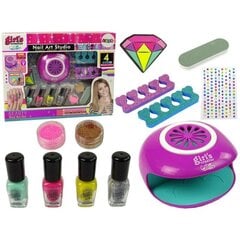 Детский набор лаков для ногтей Leantoys Hairdryer Diamonds Glitter цена и информация | Игрушки для девочек | 220.lv