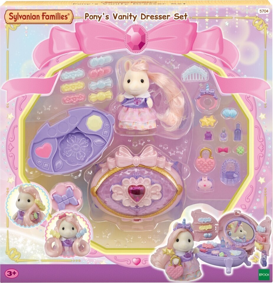 Rotaļlietu komplekts Sylvanian Families Pony's Vanity Dresser Set cena un informācija | Rotaļlietas meitenēm | 220.lv