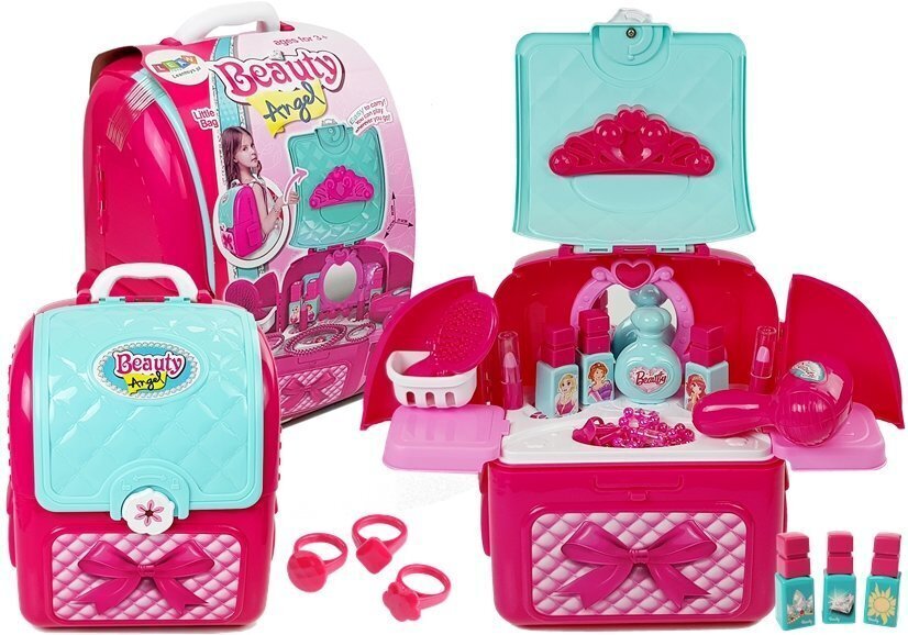 Skaistumkopšanas komplekts mugursomā meitenēm Lean Toys, rozā cena un informācija | Rotaļlietas meitenēm | 220.lv