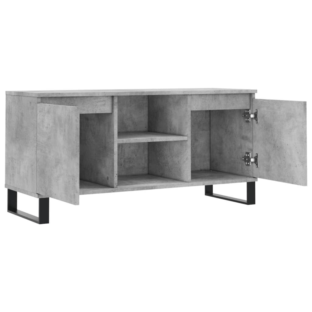 vidaXL TV skapītis, betona pelēks, 104x35x50 cm, inženierijas koks цена и информация | TV galdiņi | 220.lv