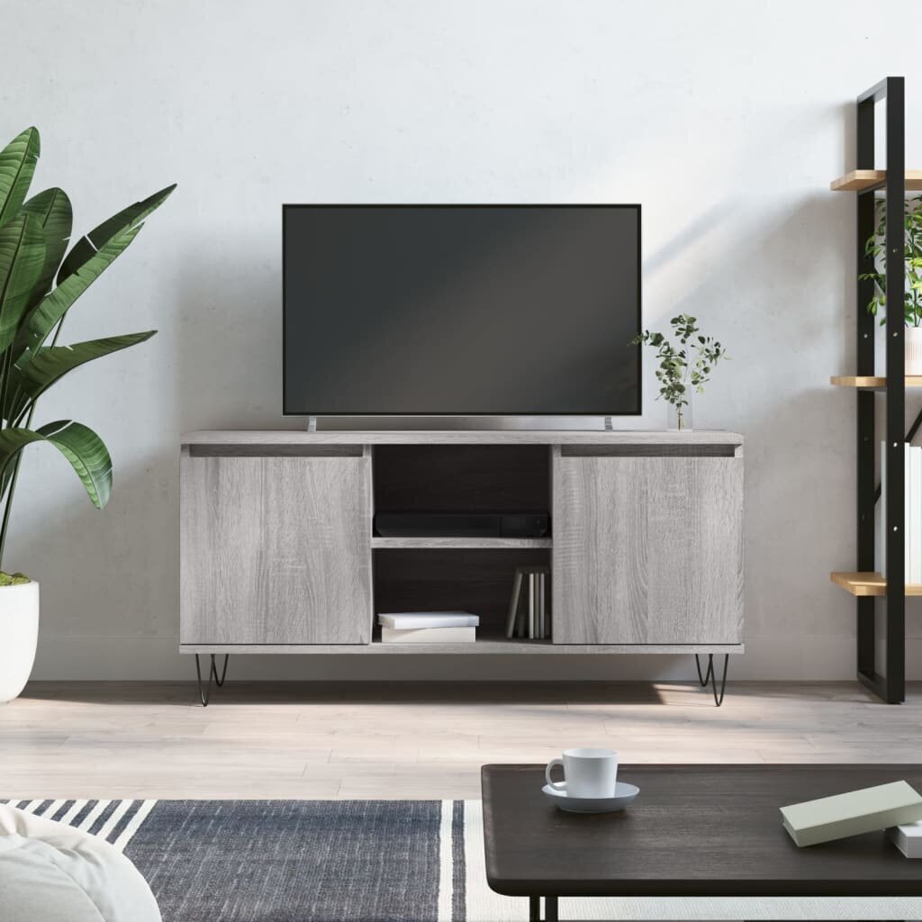vidaXL TV skapītis, pelēcīgs, 104x35x50 cm, inženierijas koks cena un informācija | TV galdiņi | 220.lv