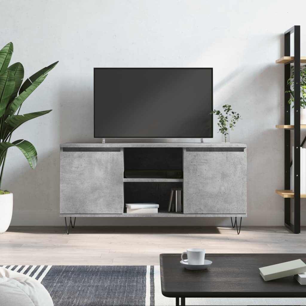 vidaXL TV skapītis, betona pelēks, 104x35x50 cm, inženierijas koks цена и информация | TV galdiņi | 220.lv