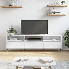vidaXL TV skapītis, spīdīgi balts, 150x30x44,5 cm, inženierijas koks цена и информация | Тумбы под телевизор | 220.lv