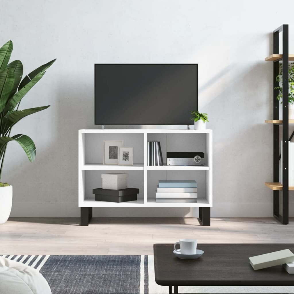 vidaXL TV plauktiņš, balts, 69,5x30x50 cm, inženierijas koks cena un informācija | TV galdiņi | 220.lv