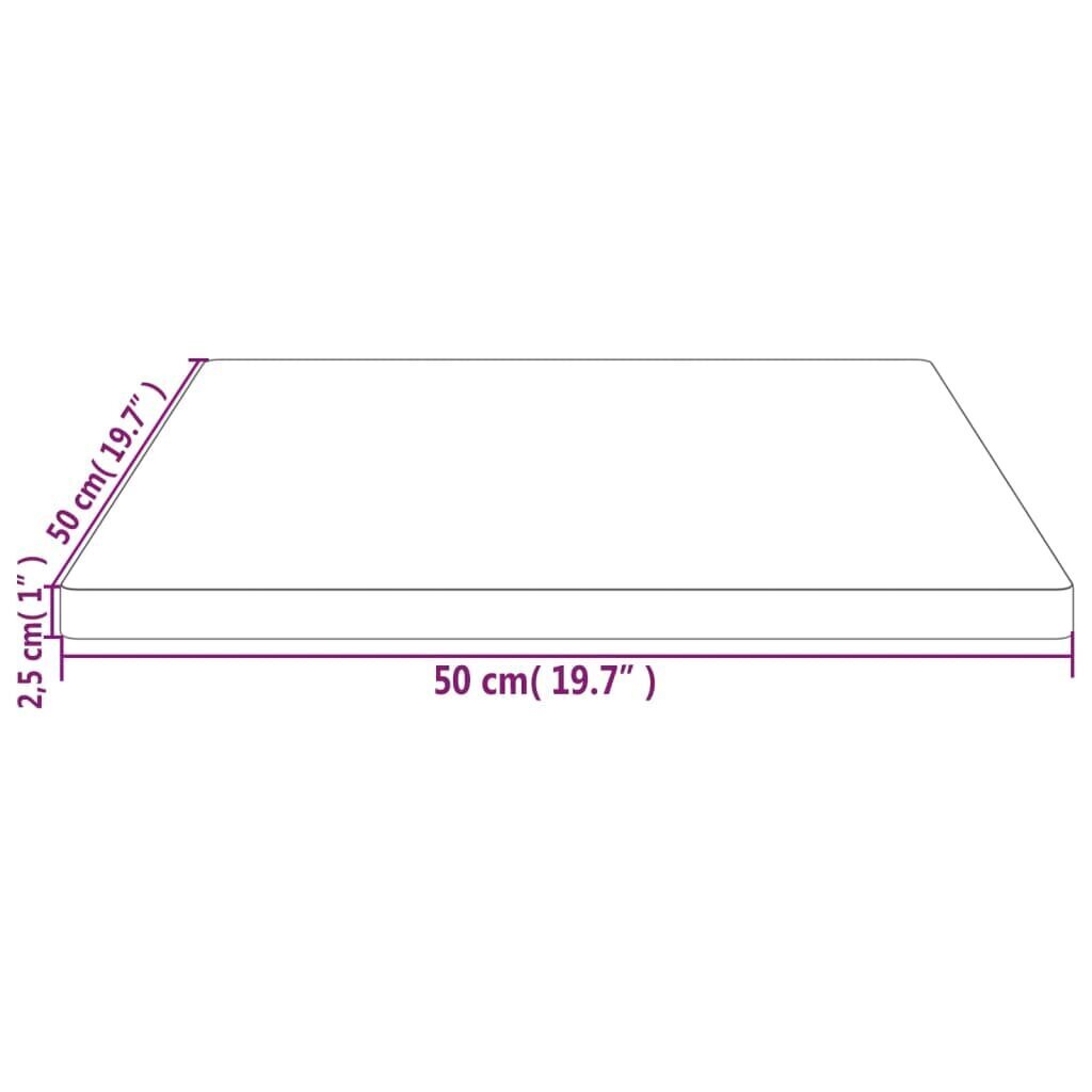 Galda virsma, balta, 50x50x2,5 cm, priedes masīvkoks, kvadrāta цена и информация | Virsmas galdiem | 220.lv