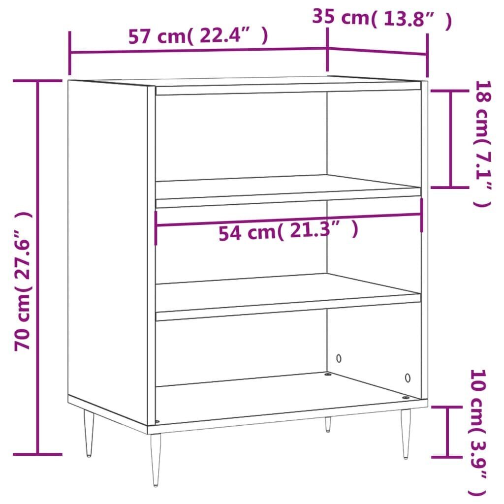 Kumode, ozolkoka krāsā, 57x35x70 cm, inženierijas koks cena un informācija | Skapīši viesistabai | 220.lv