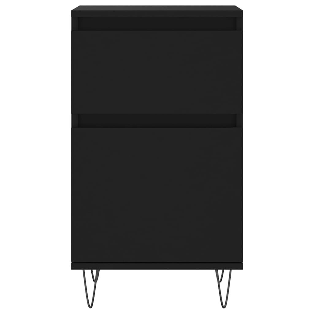 vidaXL kumodes, 2 gab., melnas, 40x35x70 cm, inženierijas koks цена и информация | Skapīši viesistabai | 220.lv