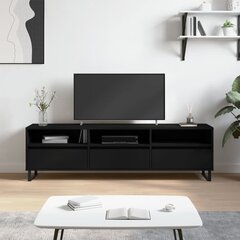 vidaXL TV skapītis, 150x30x44,5 cm, inženierijas koks, melns cena un informācija | TV galdiņi | 220.lv