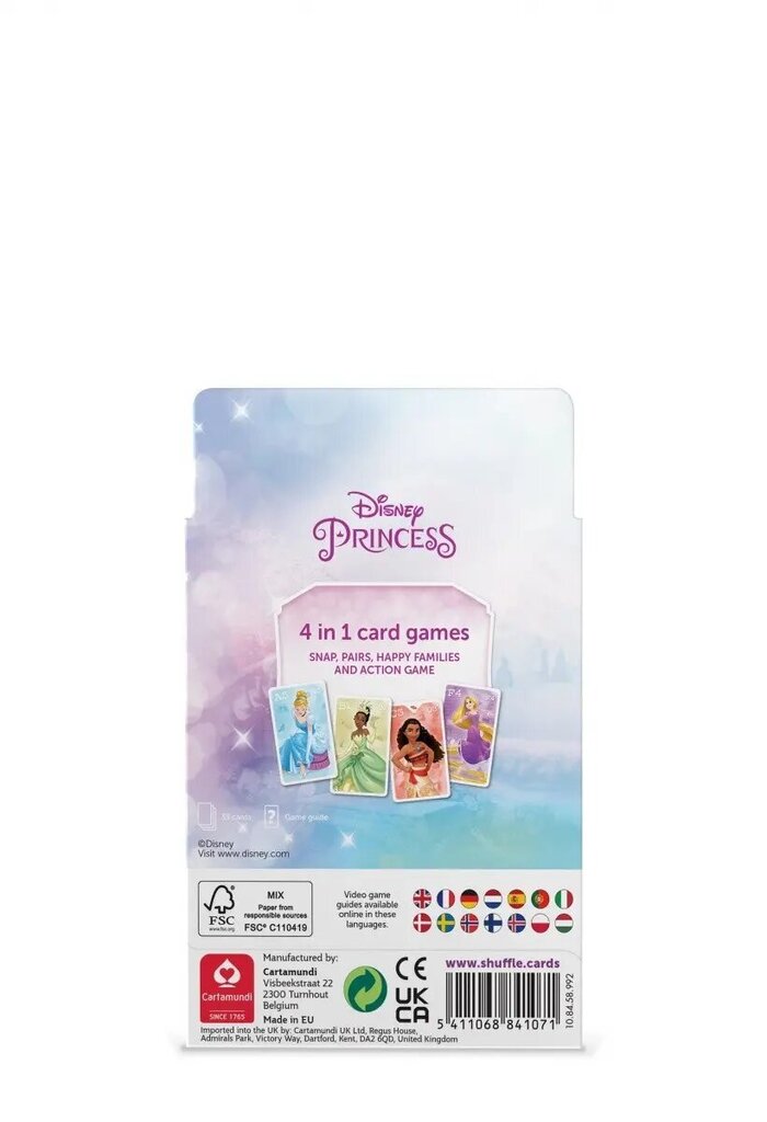 Kāršu spēle Shuffle Fun 4in1 Disney Princess cena un informācija | Galda spēles | 220.lv