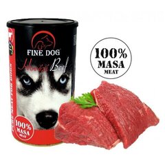 Fine Dog suņiem ar liellopu, 1200 g цена и информация | Консервы для собак | 220.lv