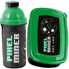 Dzēriena pudeles un brokastu kastes komplekts Paso Pixel Miner cena un informācija | Ūdens pudeles | 220.lv