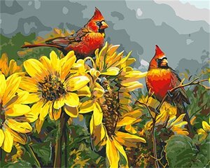 Алмазная мозаика на подрамнике 40x50 "Птицы и цветы" цена и информация | Алмазная мозаика | 220.lv