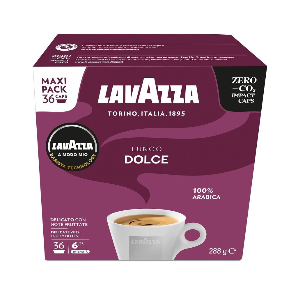 Kafijas kapsulas Lavazza A Modo Mio Lungo Dolce, 864g cena un informācija | Kafija, kakao | 220.lv