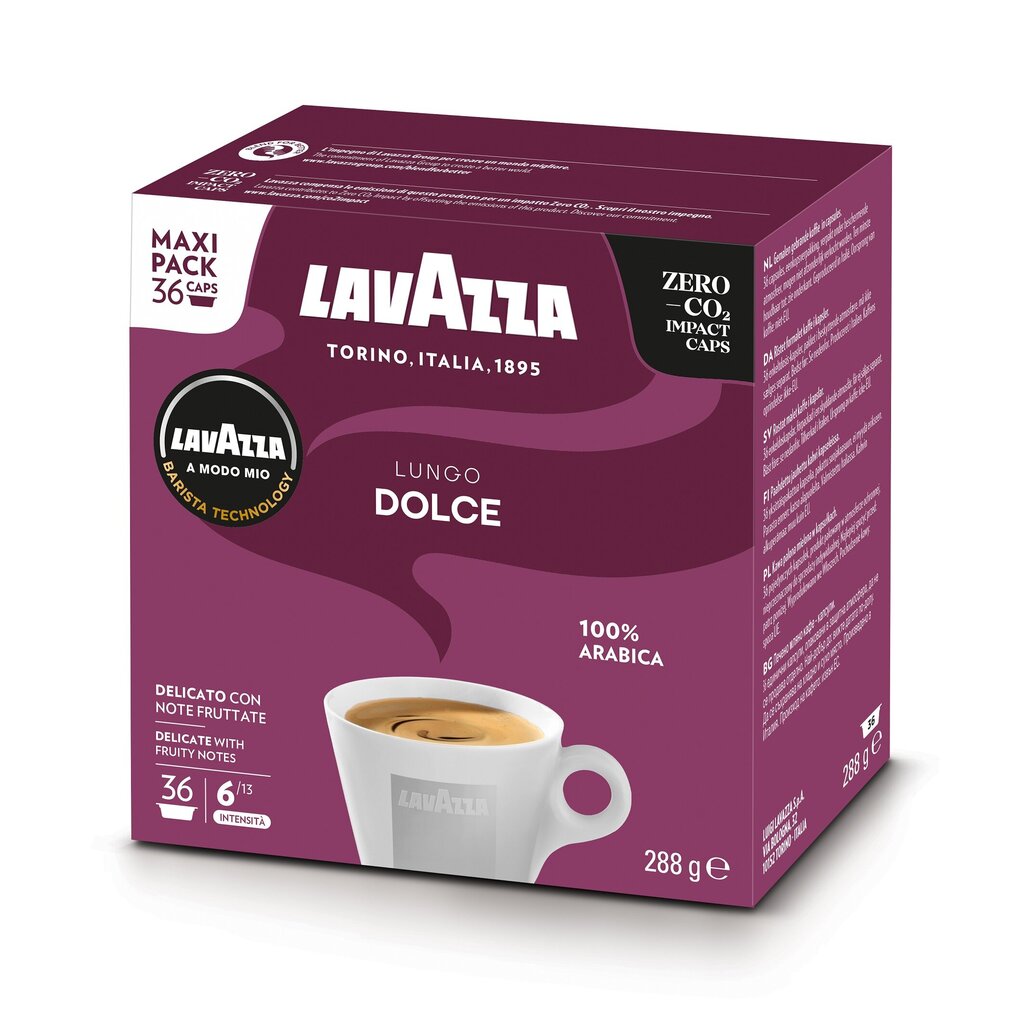 Kafijas kapsulas Lavazza A Modo Mio Lungo Dolce, 864g цена и информация | Kafija, kakao | 220.lv