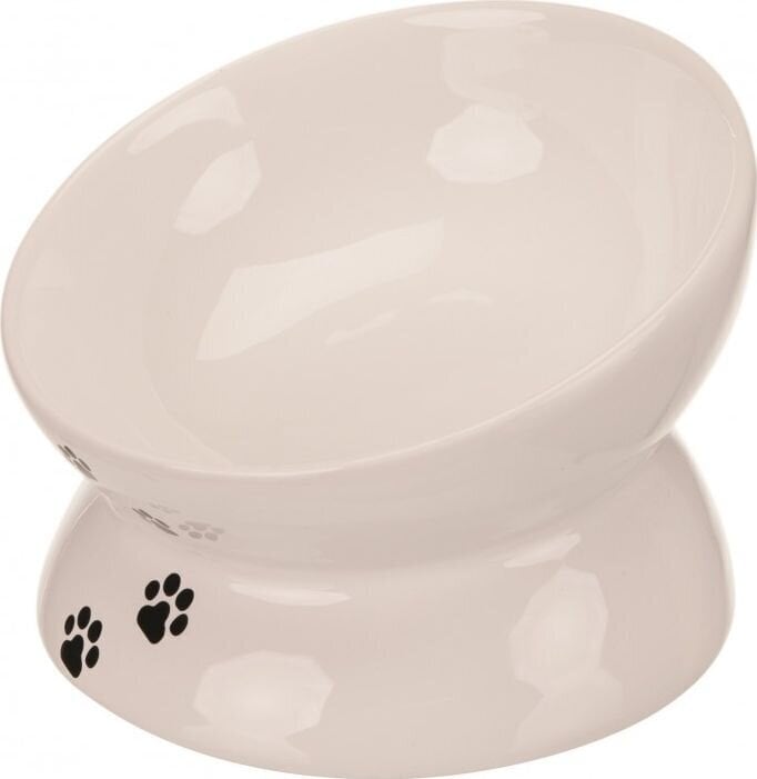 Keramikas bļoda kaķiem Trixie, 0,25 l, balta cena un informācija | Bļodas, kastes pārtikas | 220.lv