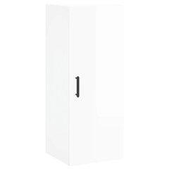 vidaXL sienas skapītis, 34,5x34x90 cm, spīdīgi balts cena un informācija | Skapīši viesistabai | 220.lv