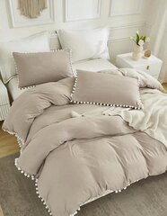 Комплект постельного белья Pom Pom Decor (200x230 см), бежевый цена и информация | Комплекты постельного белья | 220.lv