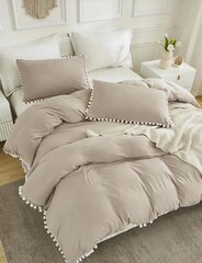 Комплект постельного белья Pom Pom Decor (220x230 см), бежевый цена и информация | Комплекты постельного белья | 220.lv