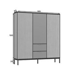 Шкаф  Meorati, 185x60x200 см, черный/коричневый цена и информация | Шкафы | 220.lv