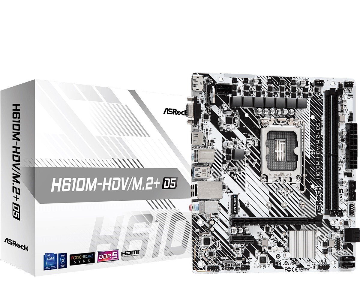 ASRock H610M-HDV/M.2+ D5 цена и информация | Mātesplates | 220.lv