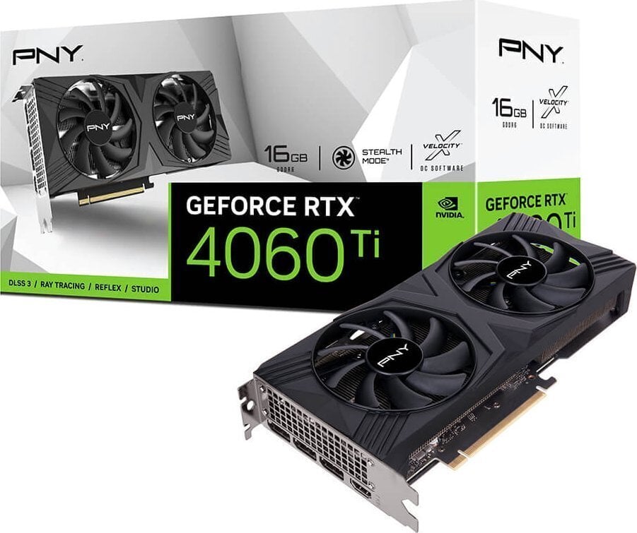 PNY GeForce RTX 4060 Ti Verto Dual Fan (VCG4060T16DFXPB1) цена и информация | Videokartes (GPU) | 220.lv