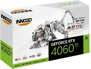 Inno3D GeForce RTX 4060 Ti Twin X2 OC White (N406T2-16D6X-178055W) cena un informācija | Videokartes (GPU) | 220.lv