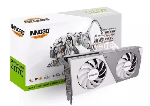 Inno3D GeForce RTX 4070 Twin X2 OC White (N40702-126XX-185252W) cena un informācija | Videokartes (GPU) | 220.lv