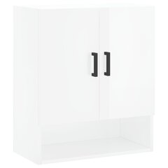 vidaXL sienas skapītis, spīdīgi balts, 60x31x70 cm, inženierijas koks цена и информация | Шкафчики в гостиную | 220.lv